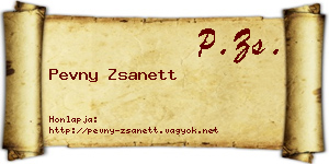 Pevny Zsanett névjegykártya